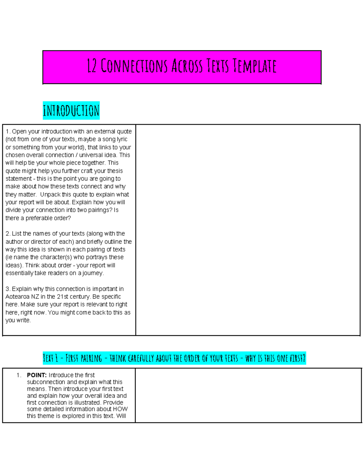 L2 Connections Writing Template for Text Analysis and Reflection - Studocu