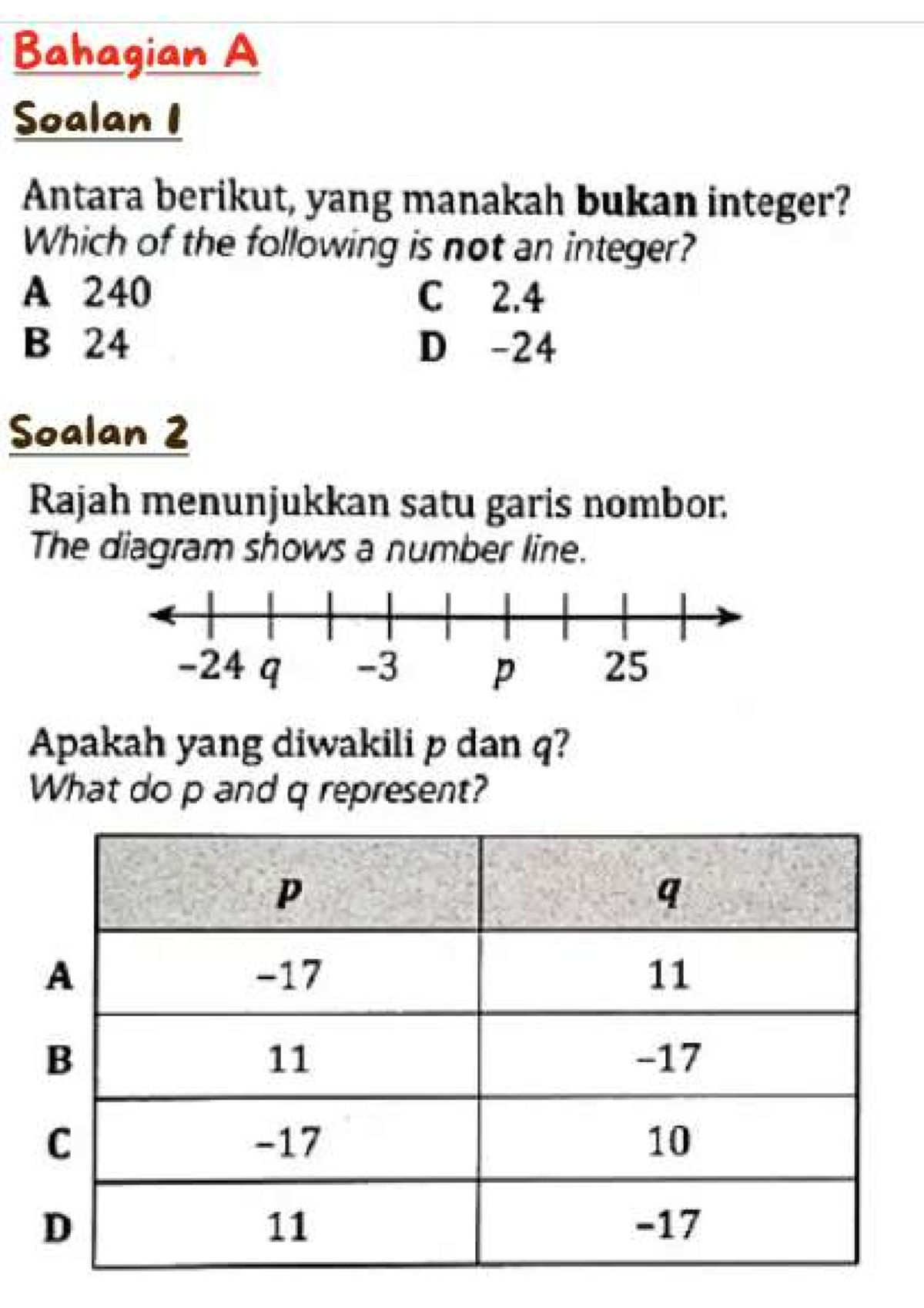 Form 1 - Worksheet on Integers and Number Lines - Studocu
