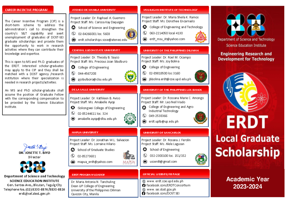 ERDT Career Incentive Program Brochure 2023-2024 - Studocu