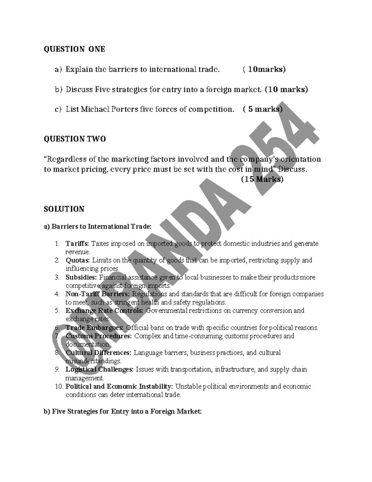 International Trade Strategies & Globalization Insights - BUS 101 - Studocu