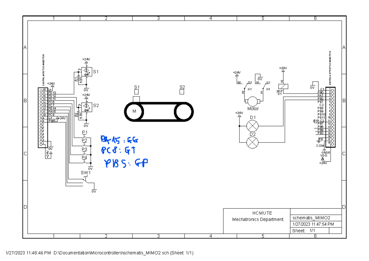 Schematis MIMO2 - Mechatronics Dept. Circuit Diagram - Studocu