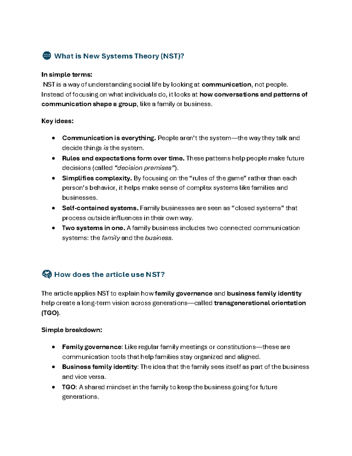 Article 1 - Instructions for Lit review - 🌐 What is New Systems Theory ...