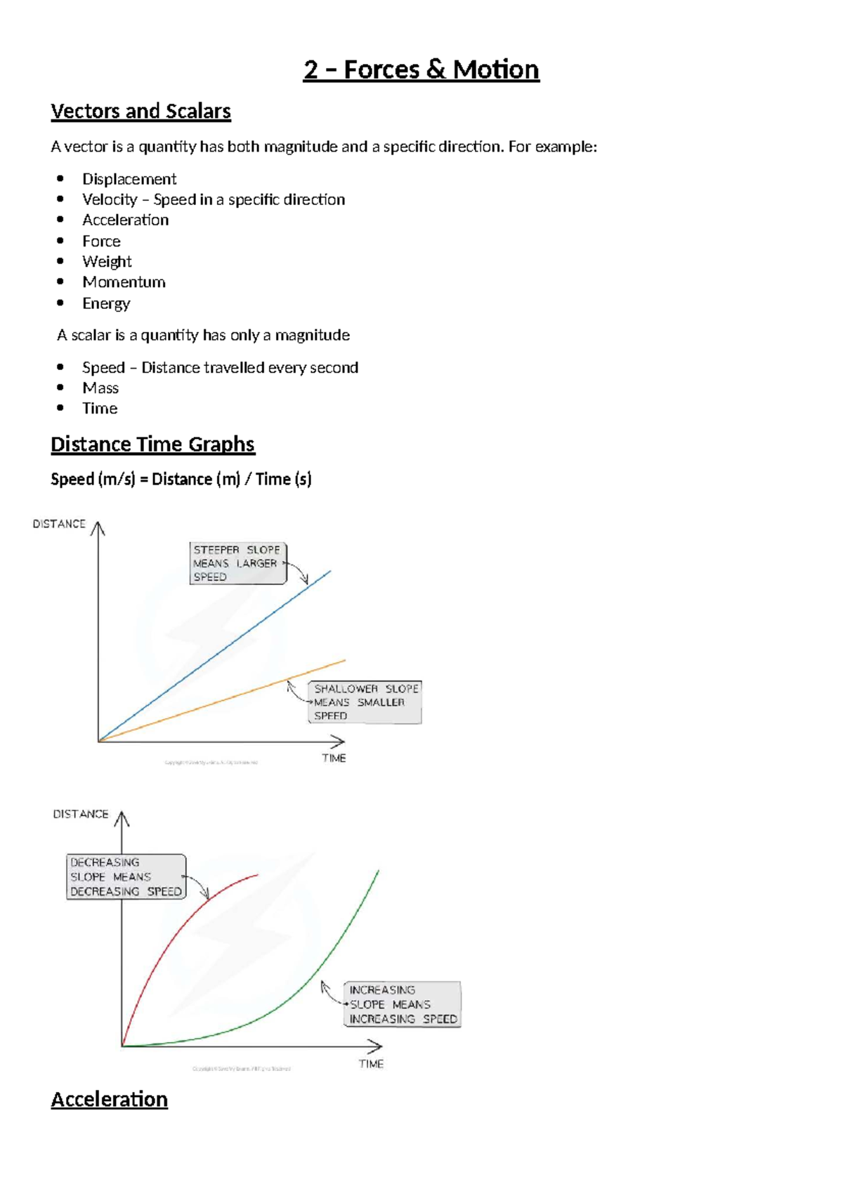 GCSE Physics Notes: Forces, Motion, Vectors, Scalars, and Electricity ...
