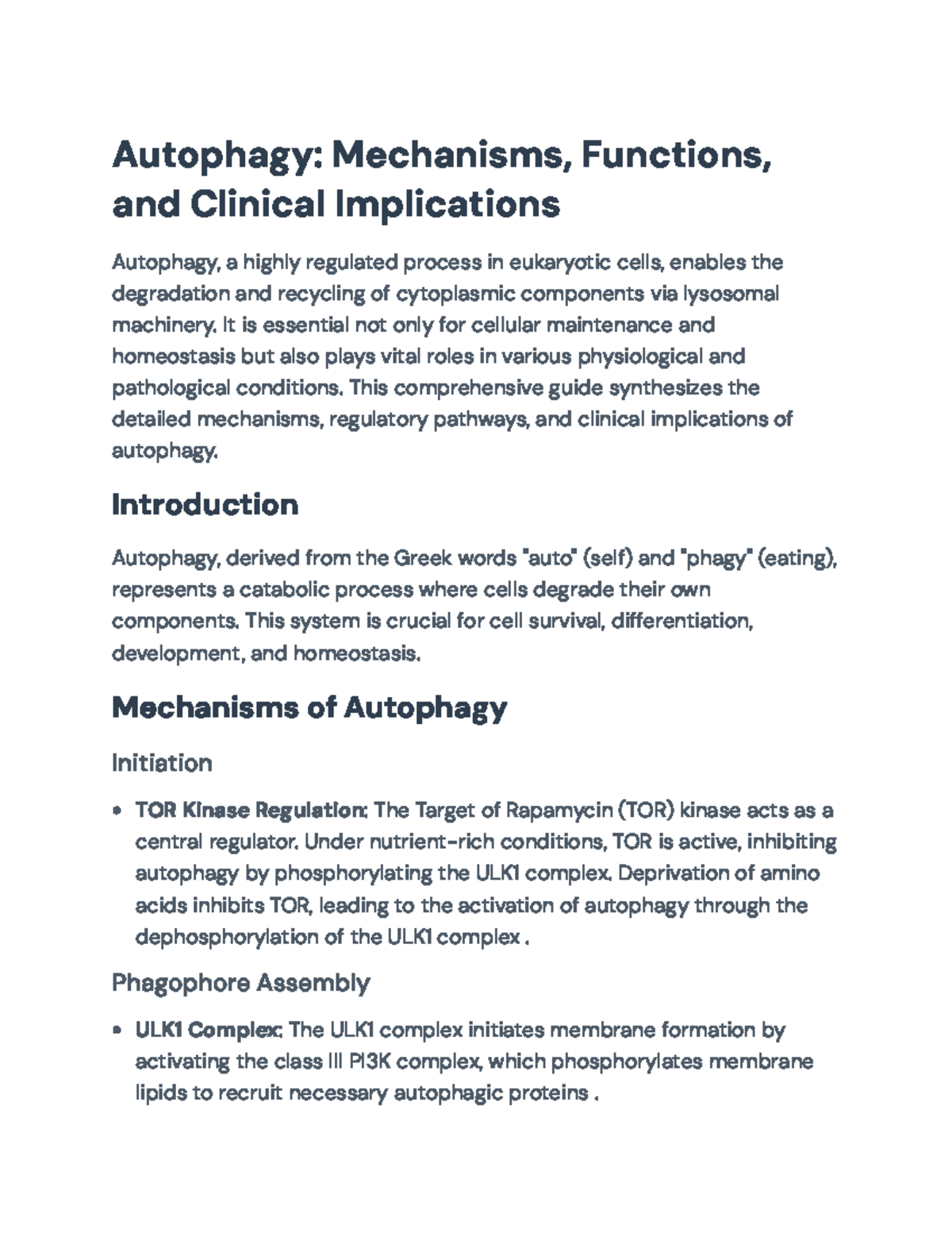 Autophagy Overview: Mechanisms, Functions, and Clinical Implications ...