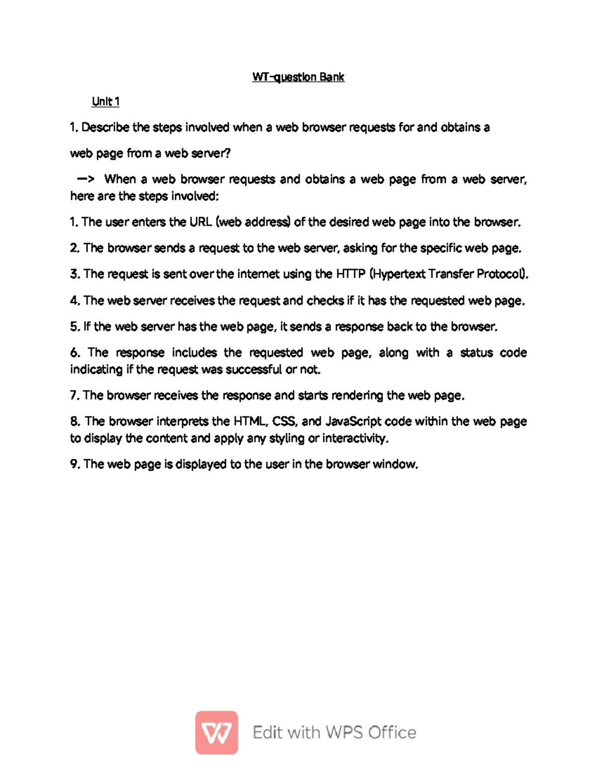 Web Technology (WT) Complete Question Bank with Programs: Units 1-6 ...
