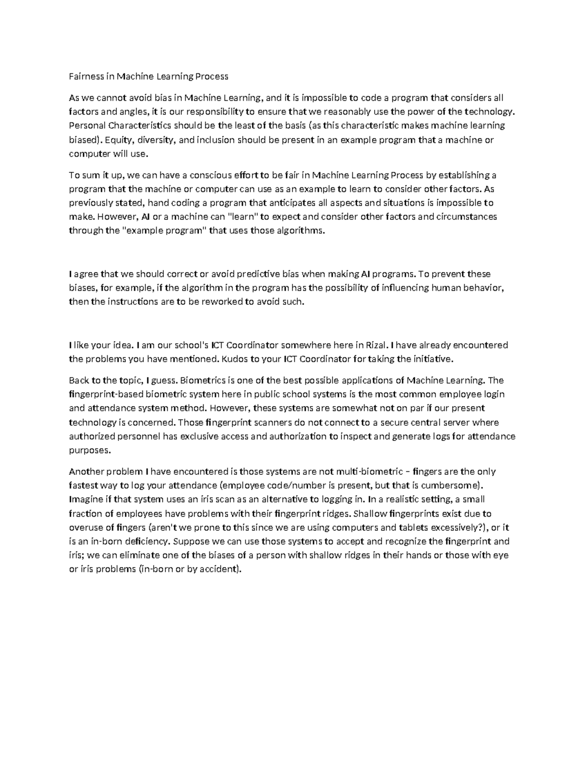 Fairness in Machine Learning Process - Personal Characteristics should ...
