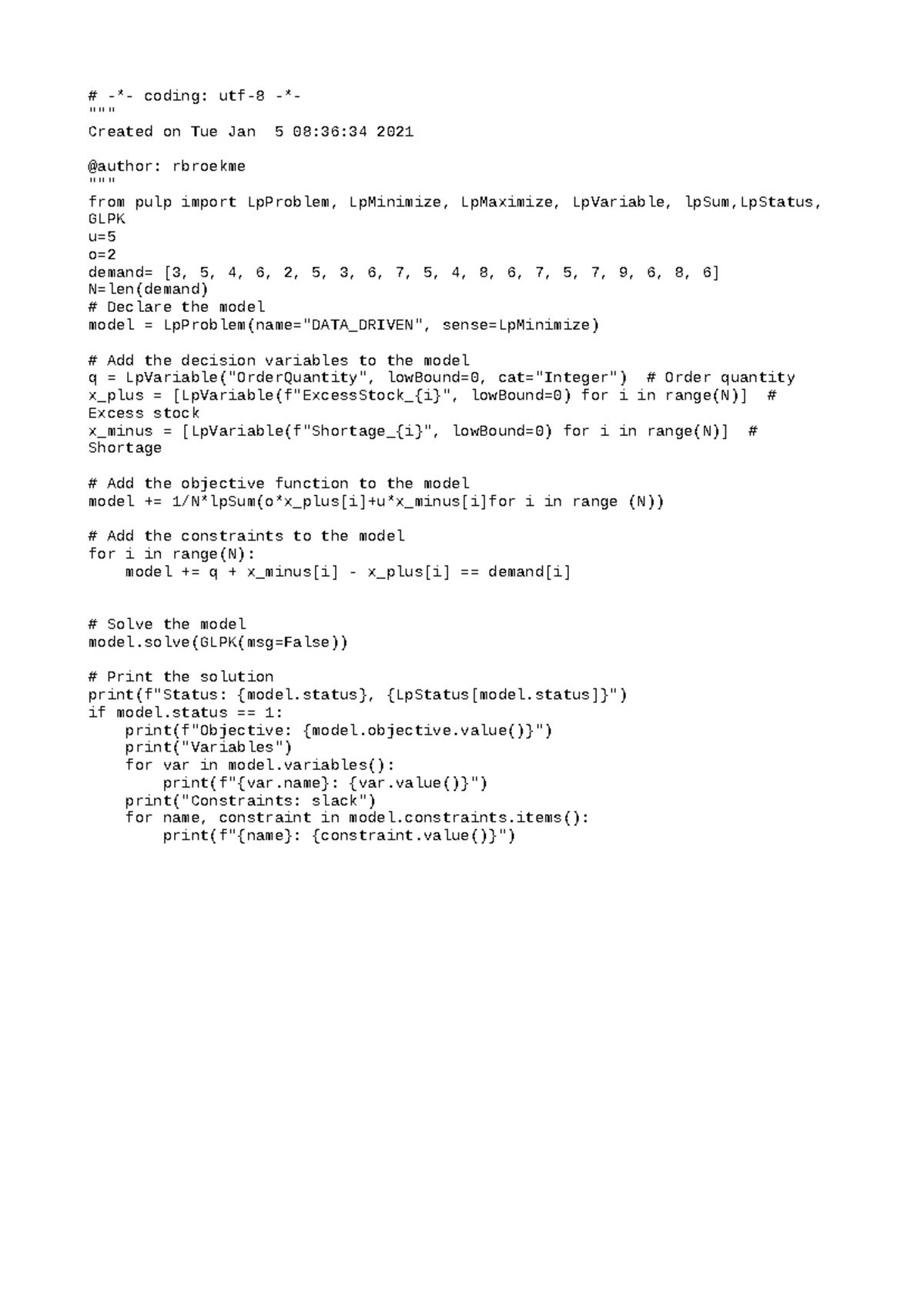 Lp Coding Homework Analysis and Implementation Guide - Studeersnel