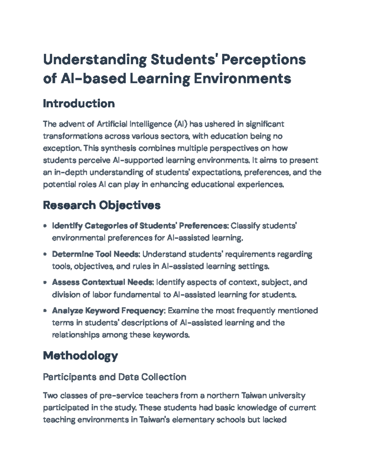 Exploring Students' Perceptions of AI in Learning Environments ...