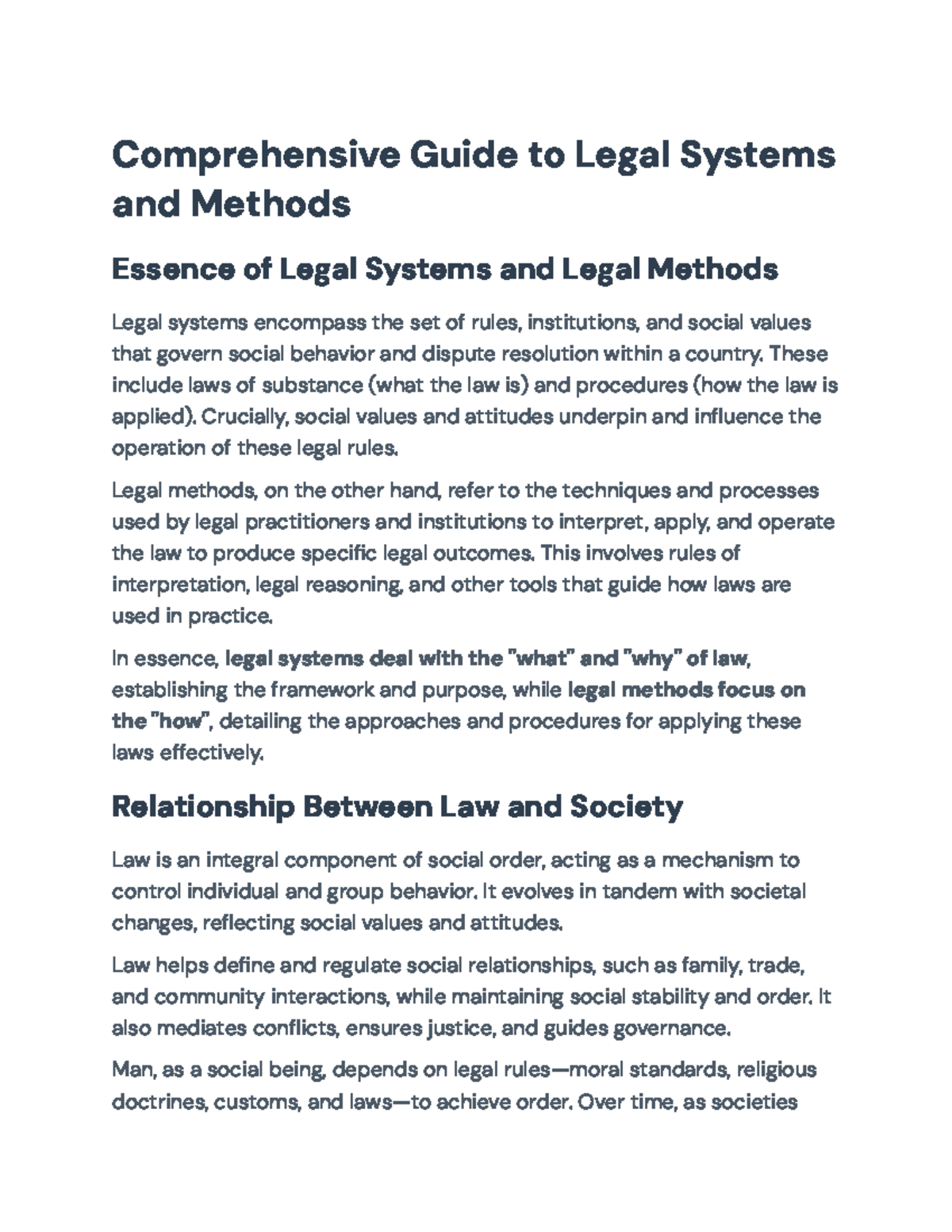 Comprehensive Overview of Legal Systems and Methods in Kenya (LAW 101 ...