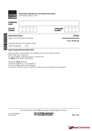 Cambridge 2765303769 Mathematics 2024 Paper 2 (Extended) Exam Guide ...