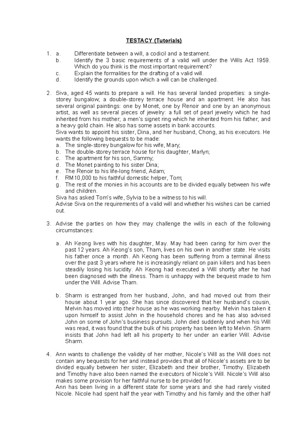 Testacy - KETSGOOO - TESTACY (Tutorials) a. Differentiate between a ...
