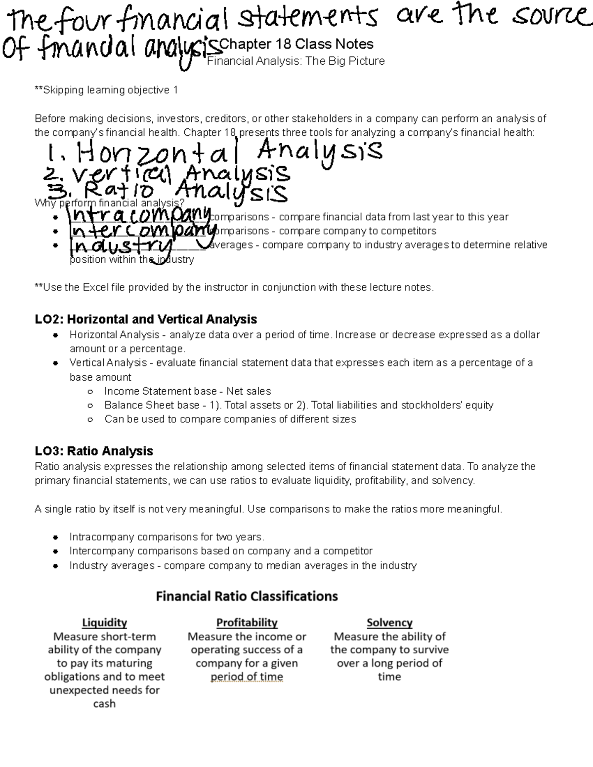 Ch 18 Notes - Financial Analysis Overview, Accounting 2 by D. Becker ...
