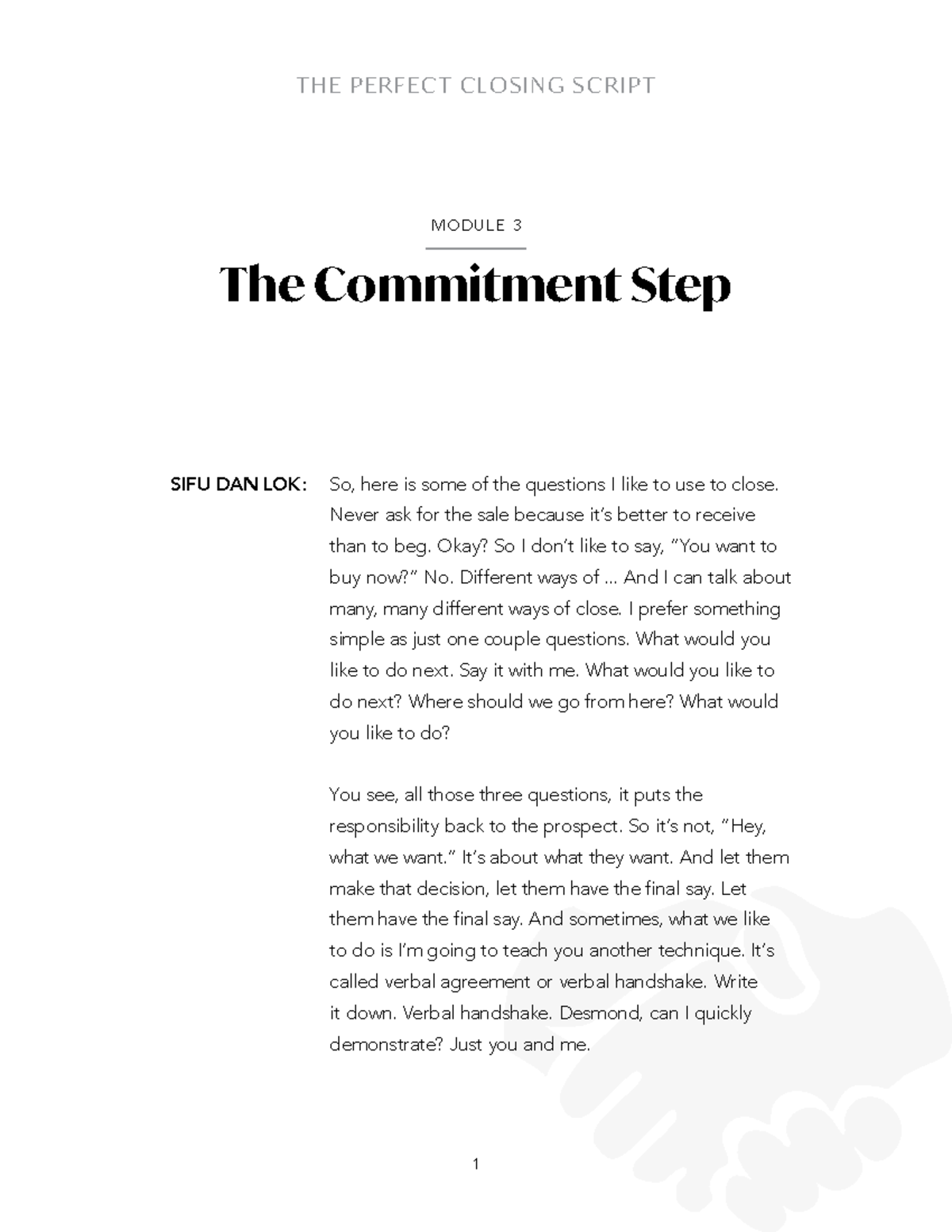 Dan Lok - The Perfect Closing Script - Module 3: Mastering Commitment ...