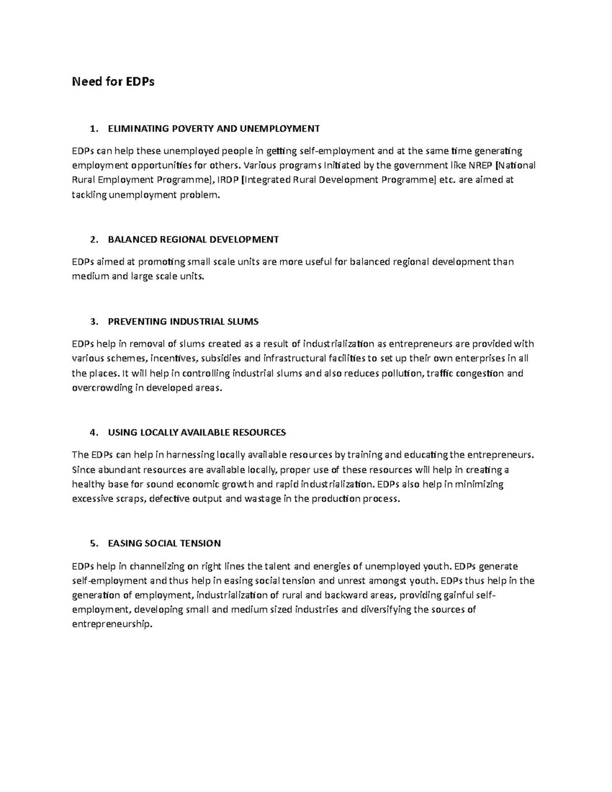 The Importance of EDPs: Key Points on Economic Development Programs ...