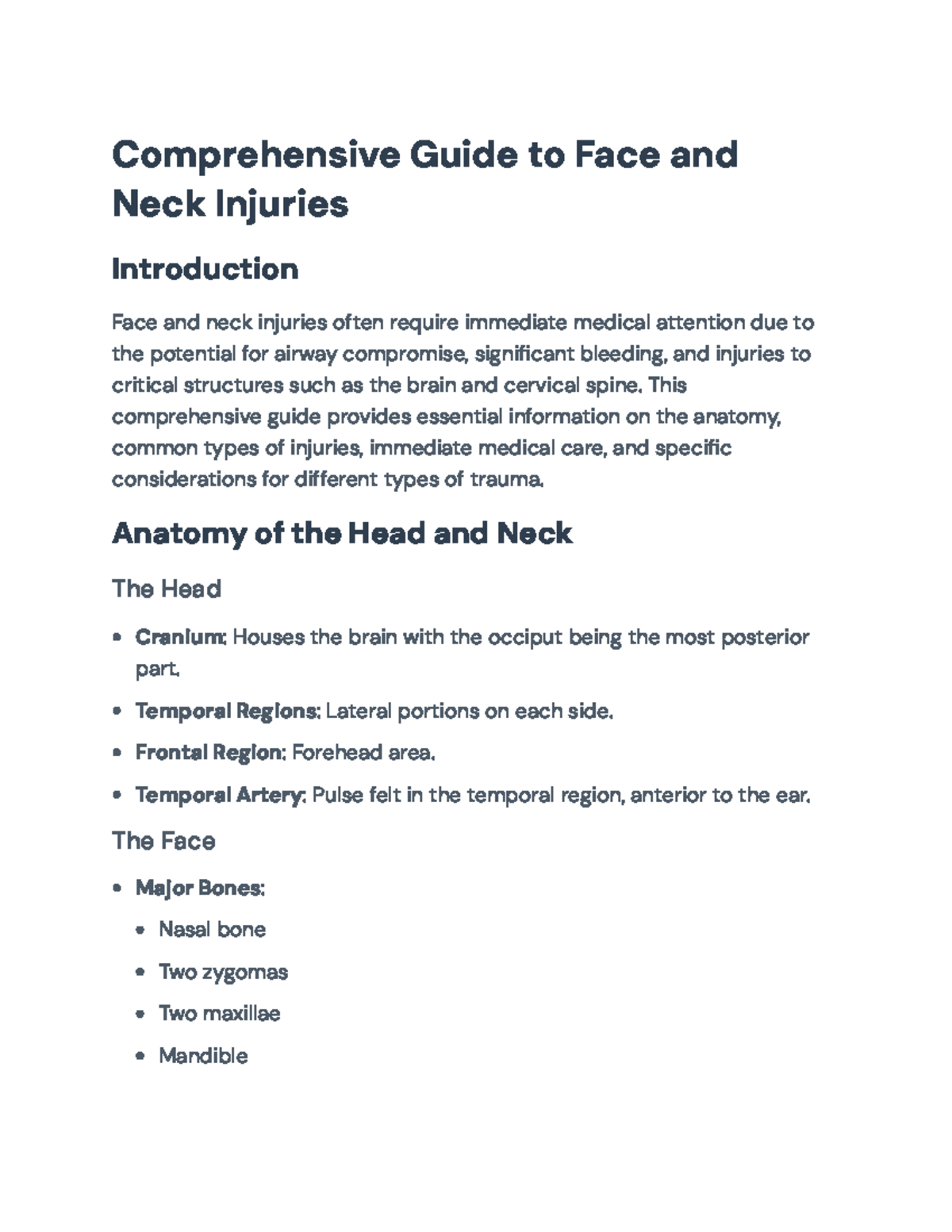 Comprehensive Guide to Face and Neck Injuries for Emergency Care ...