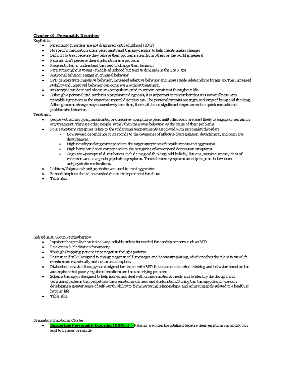 Chapter 18: Understanding Personality Disorders - Key Insights and ...