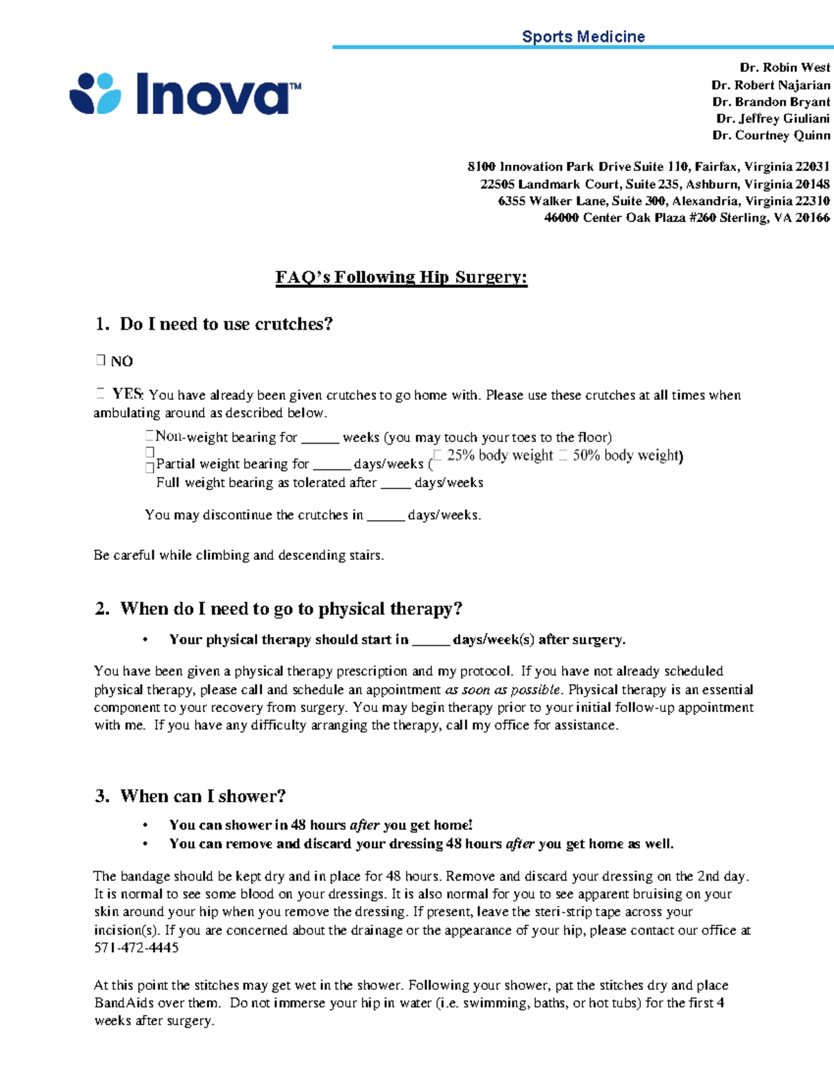 FAQ on Hip Surgery: Post-Op Care & Recovery Guidelines - Studocu