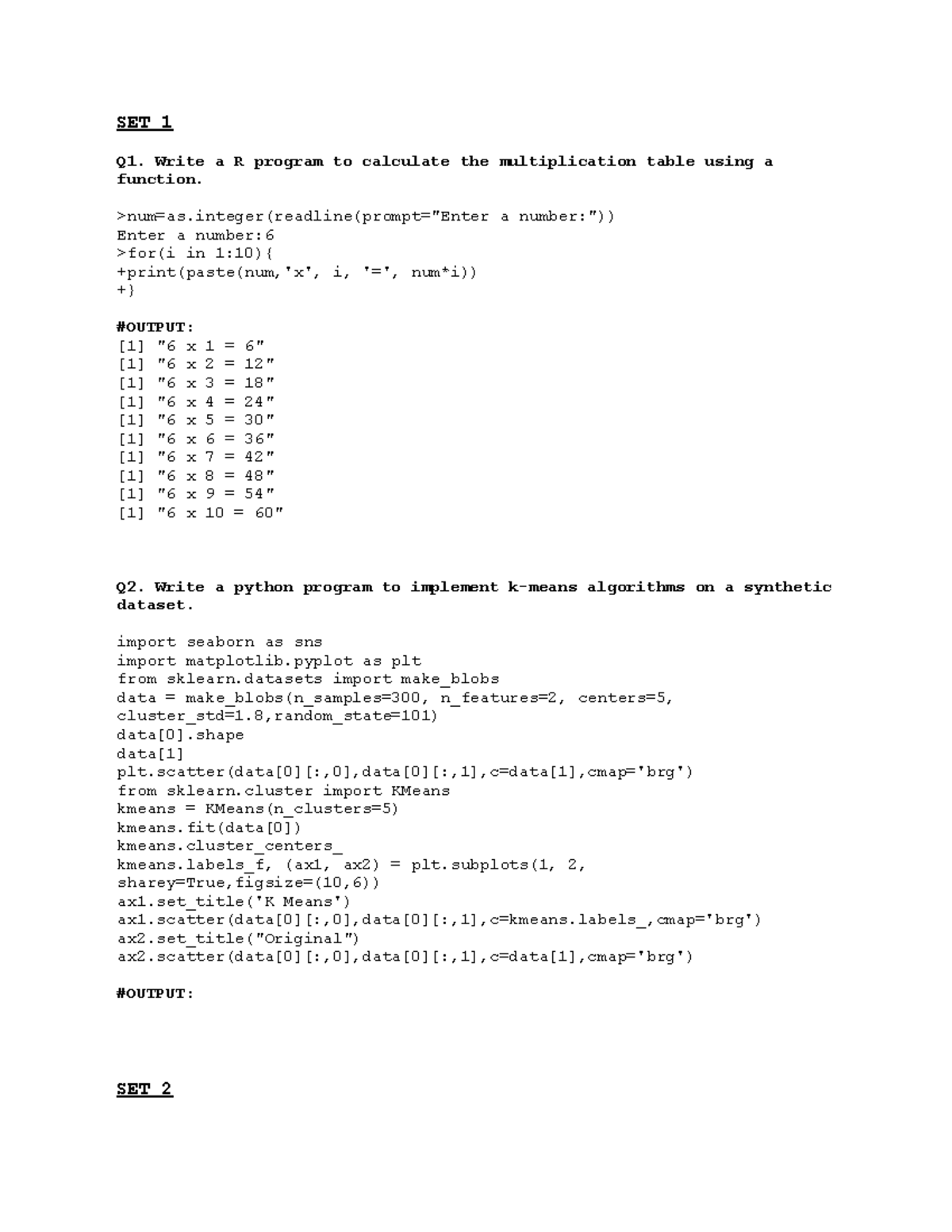DM ANSWER - Data Mining Solutions for Various Algorithms and Problems ...