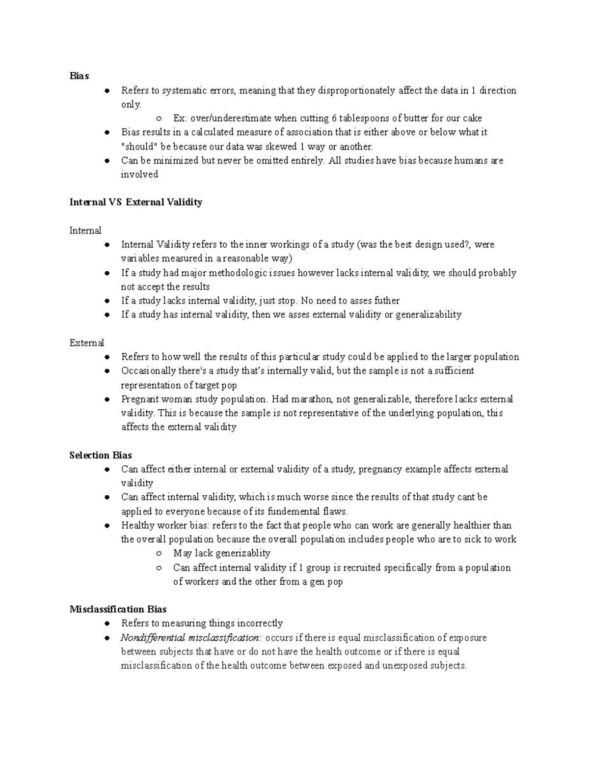 Week 4 2801 Reading: Understanding Bias and Validity in Studies - Studocu