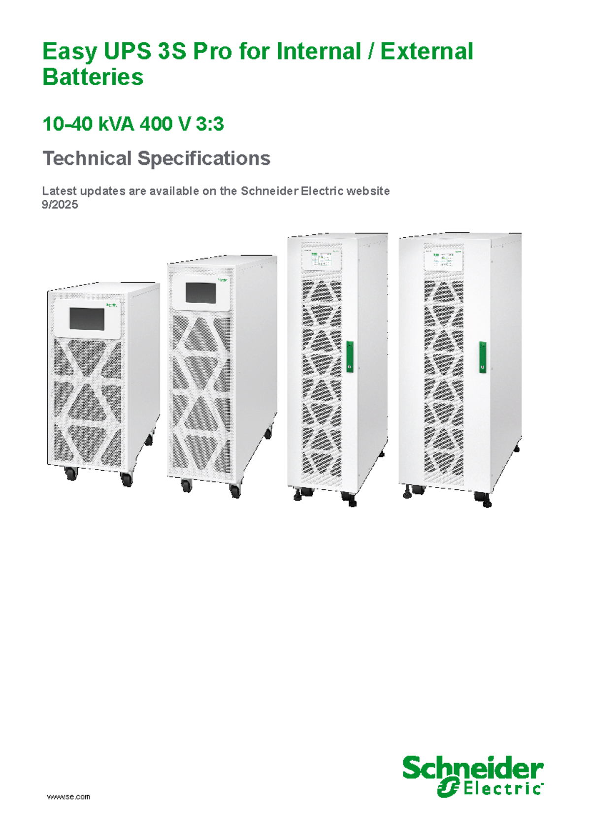 Easy UPS 3S Pro 400V 3:3 Technical Specs & Safety Guidelines - Studocu