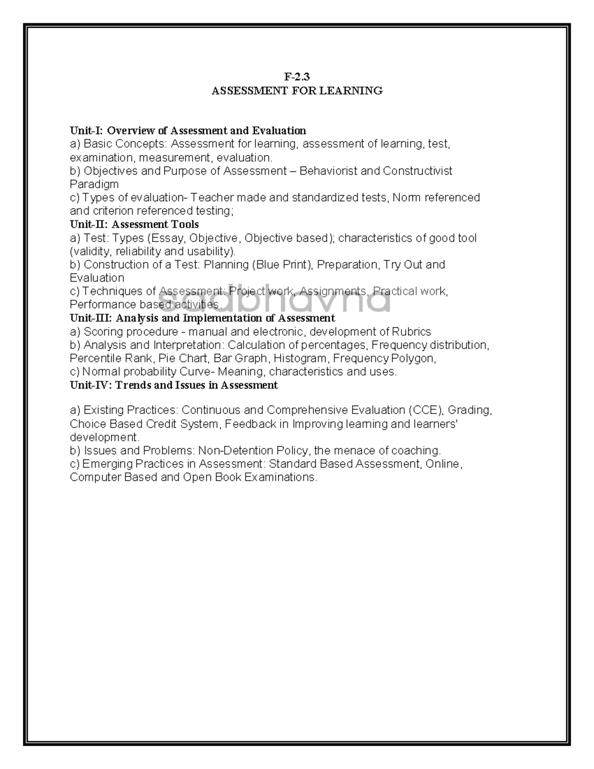Assessment for Learning: Overview of Concepts and Practices - Studocu
