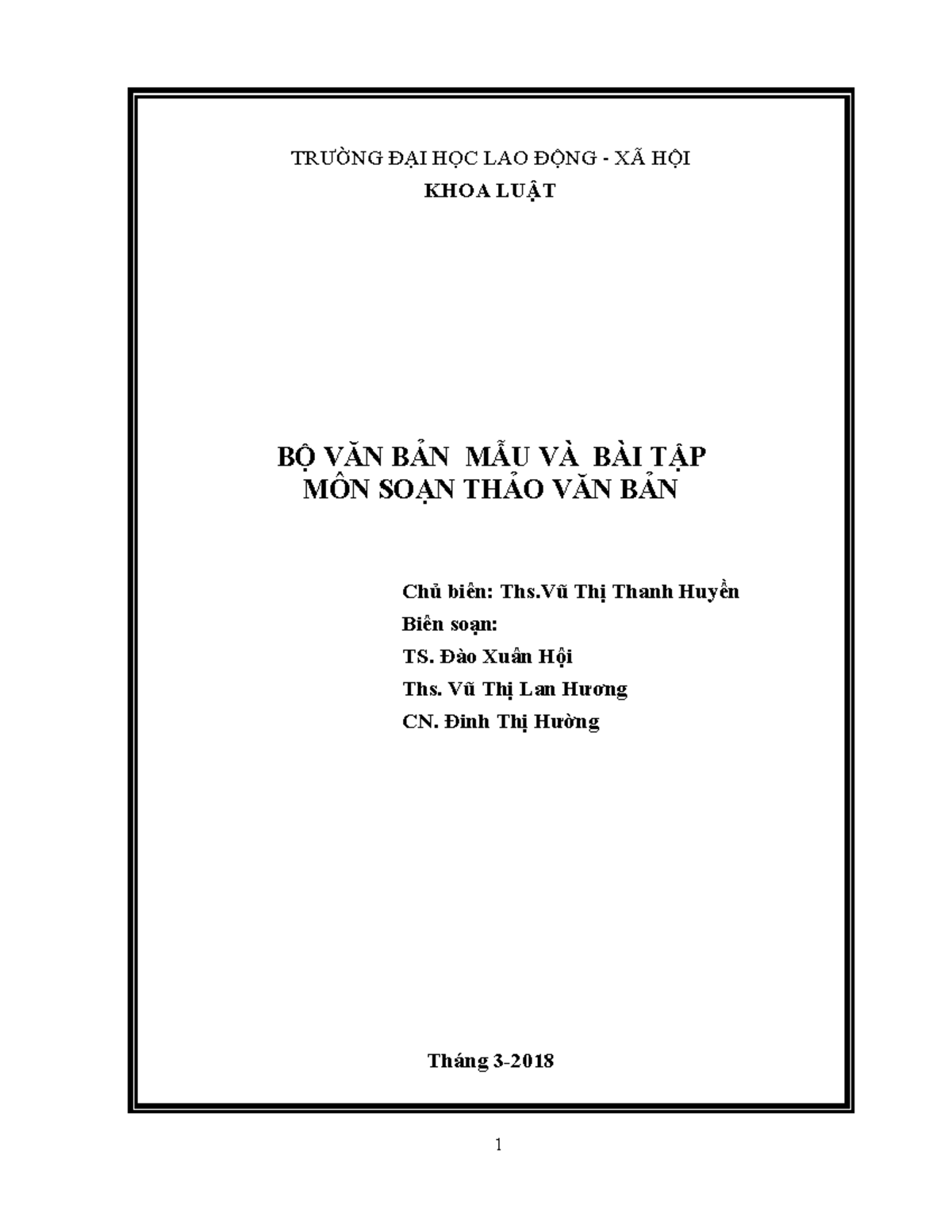 BÀI TẬP MÔN SOẠN THẢO VĂN BẢN (STVB) - Tài Liệu Học Tập - Studocu