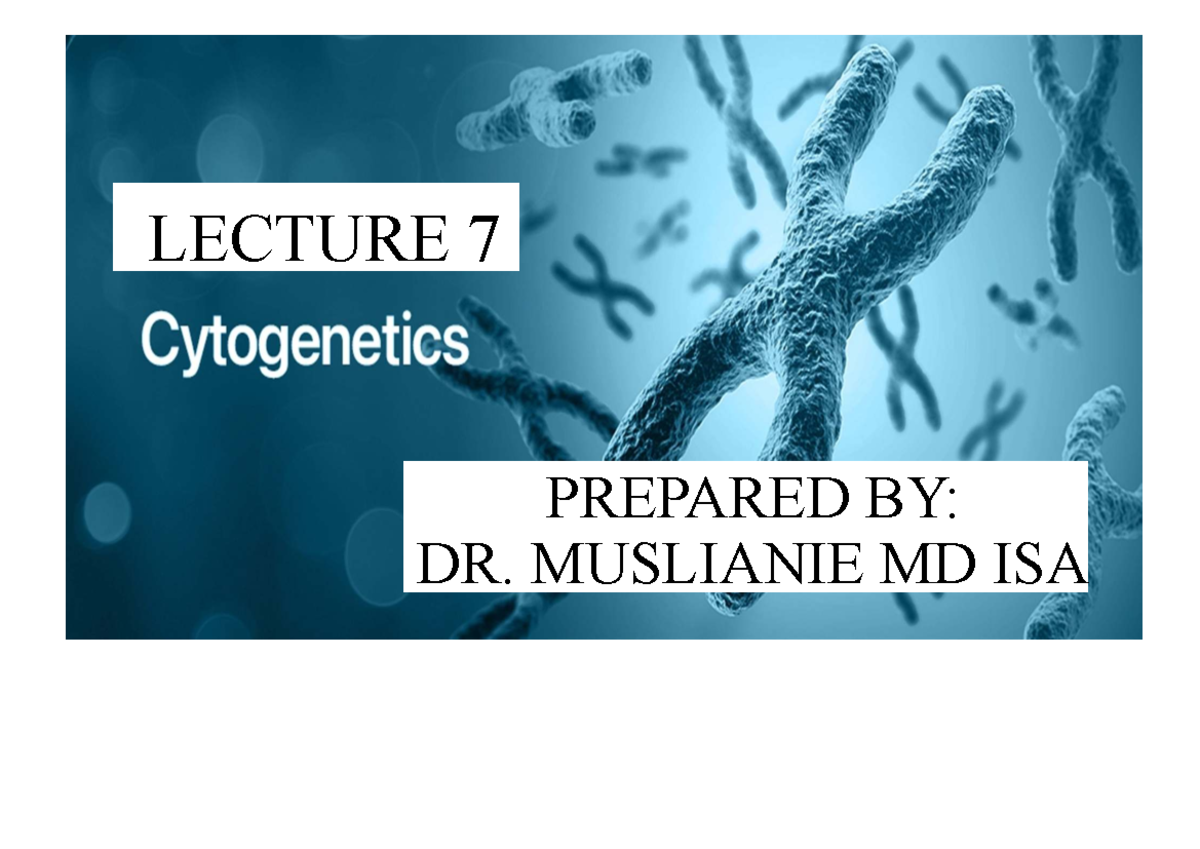 LECTURE 7: Introduction to Cytogenetics in Plant Breeding - Studocu