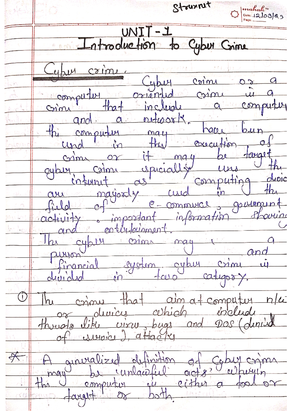 Unit 1: Comprehensive Overview of Cyber Crime and Security Concepts ...