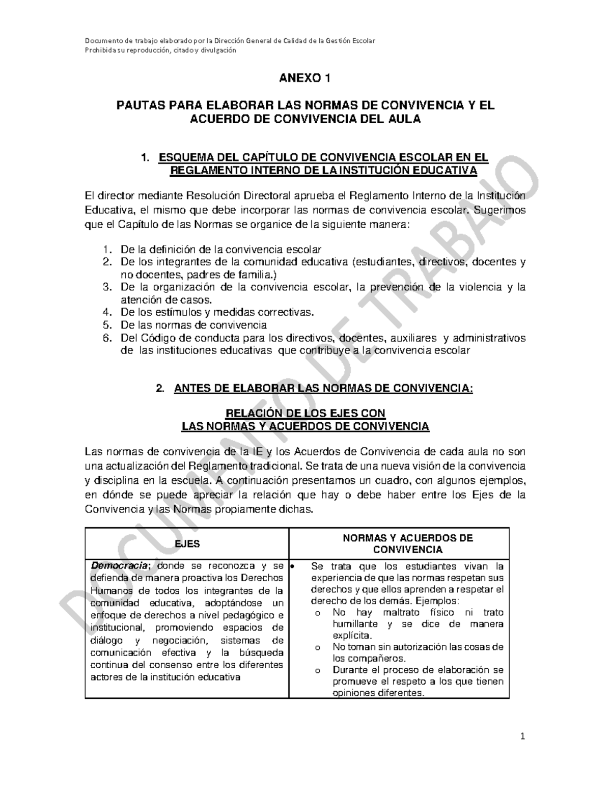 Elaboración de Normas y Acuerdos de Convivencia Escolar - Studocu