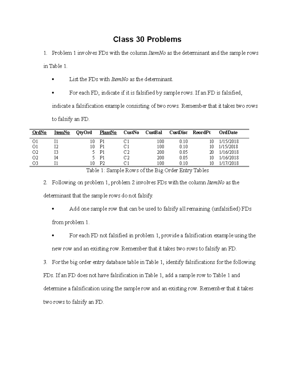 Class 30 - FDs Analysis and BCNF Synthesis Problems - Studocu