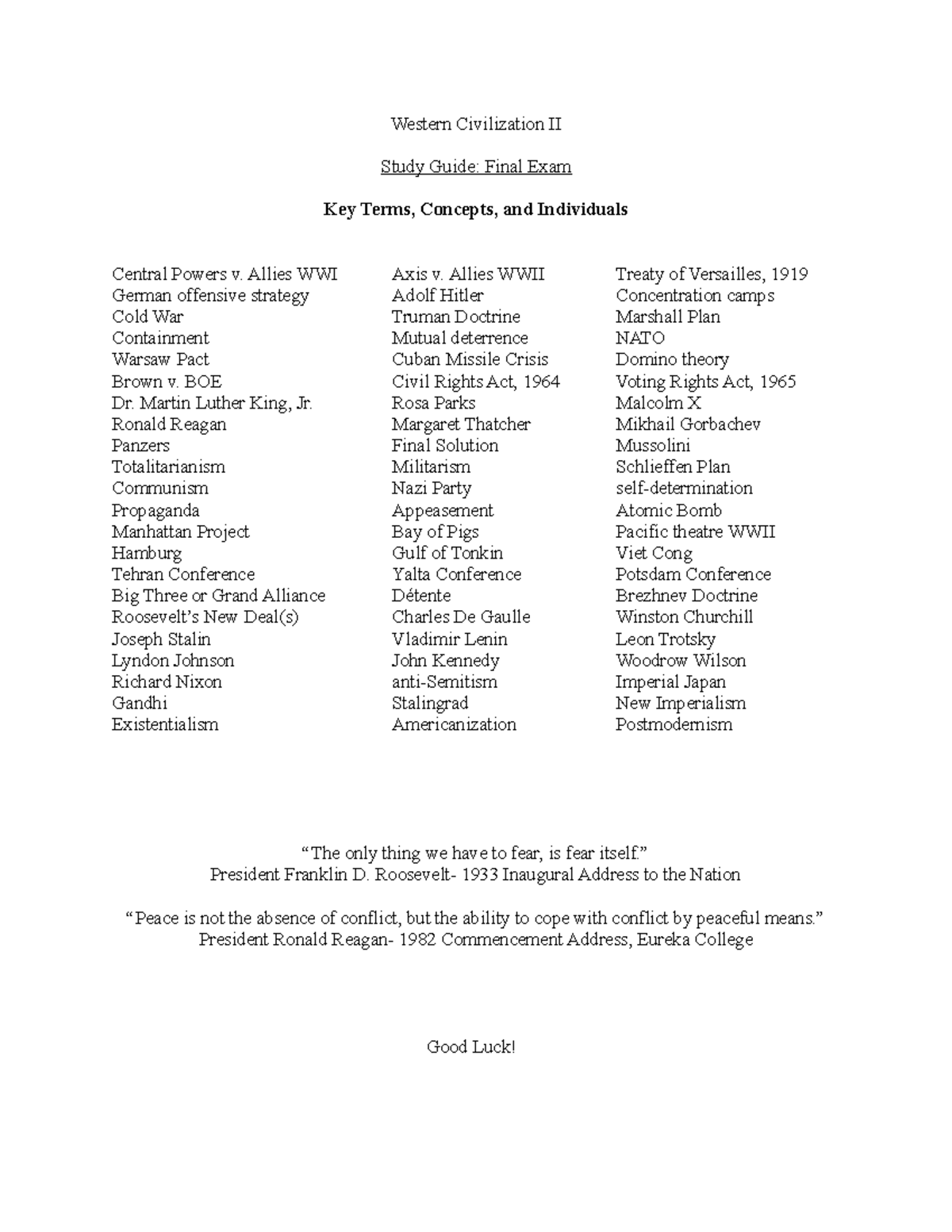 HIS 102 Final Exam Study Guide: Key Terms & Concepts for Success - Studocu