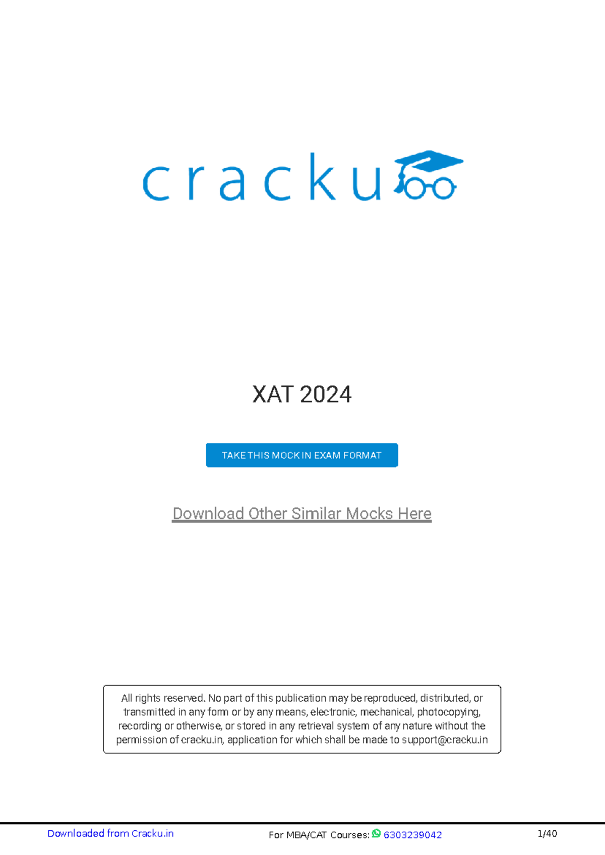 XAT 2024 by Cracku - Twst - XAT 2024 Download Other Similar Mocks Here ...