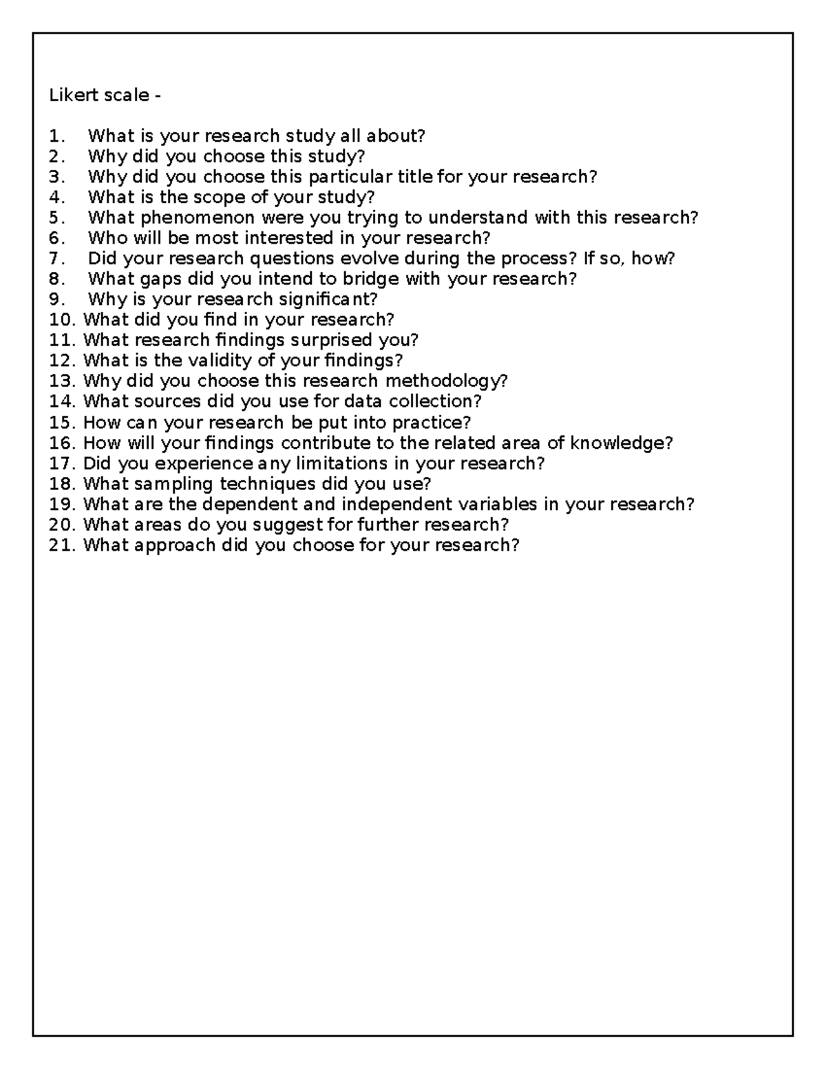 LICKERT SCALE to use - Likert scale - What is your research study all ...