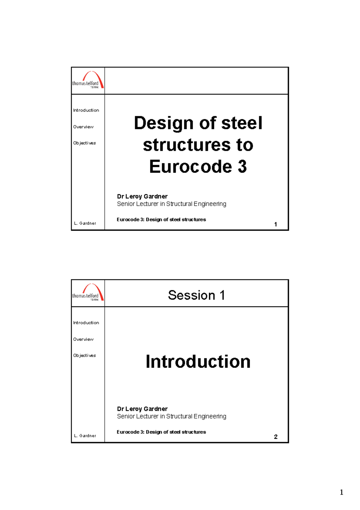 Eurocode 3: Structural Steel Design Overview and Objectives (ENG-123 ...
