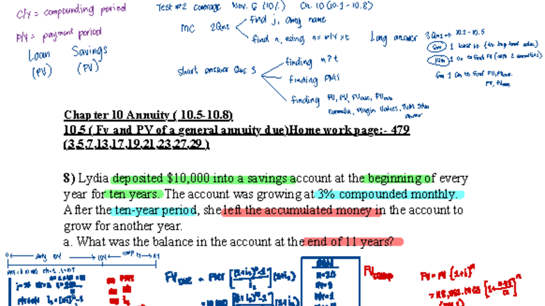 Chapter 10 Annuity Practice Problems (10.5 - 10.8) Homework Solutions ...