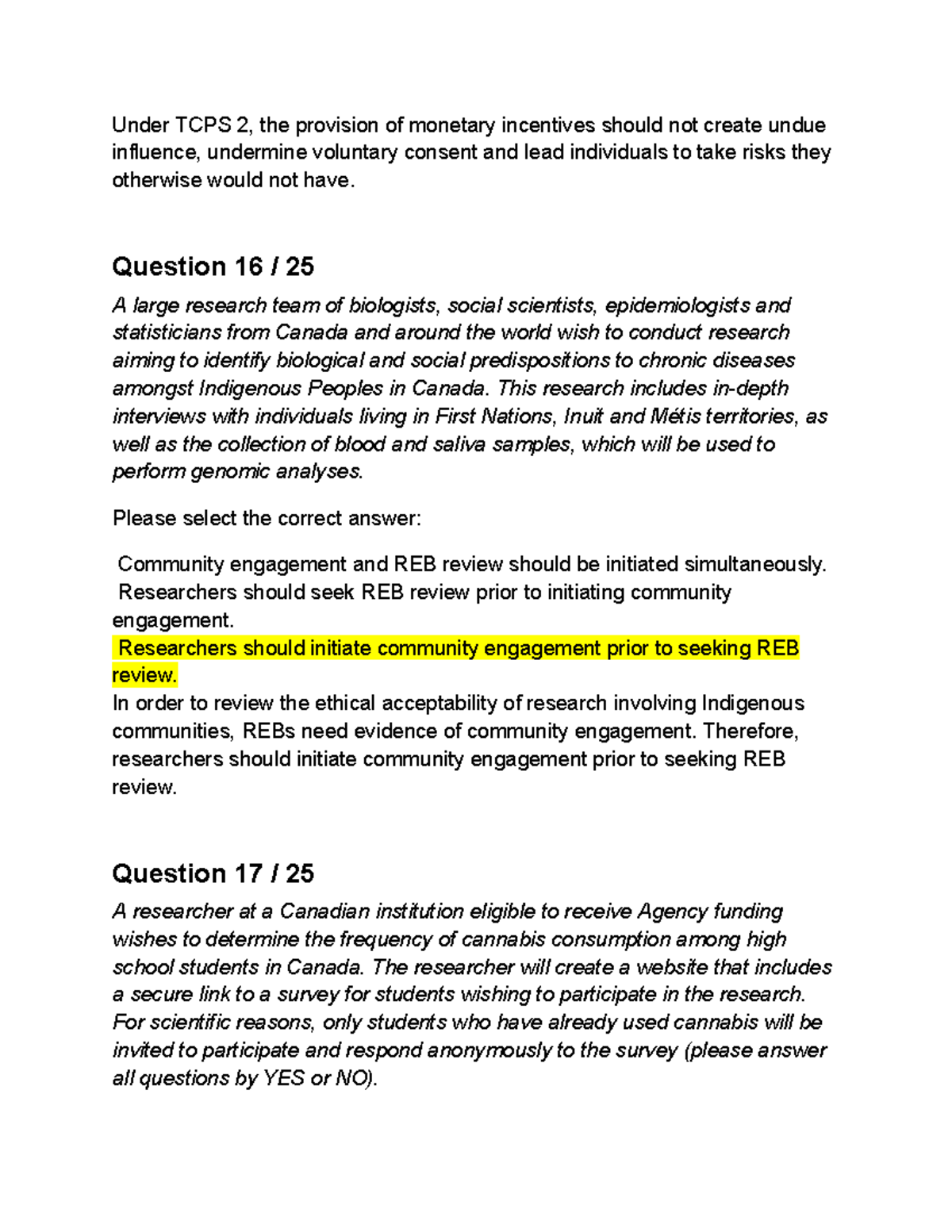 TCPS 2 Knowledge Consolidation Exercise 2: Research Ethics Focus - Studocu