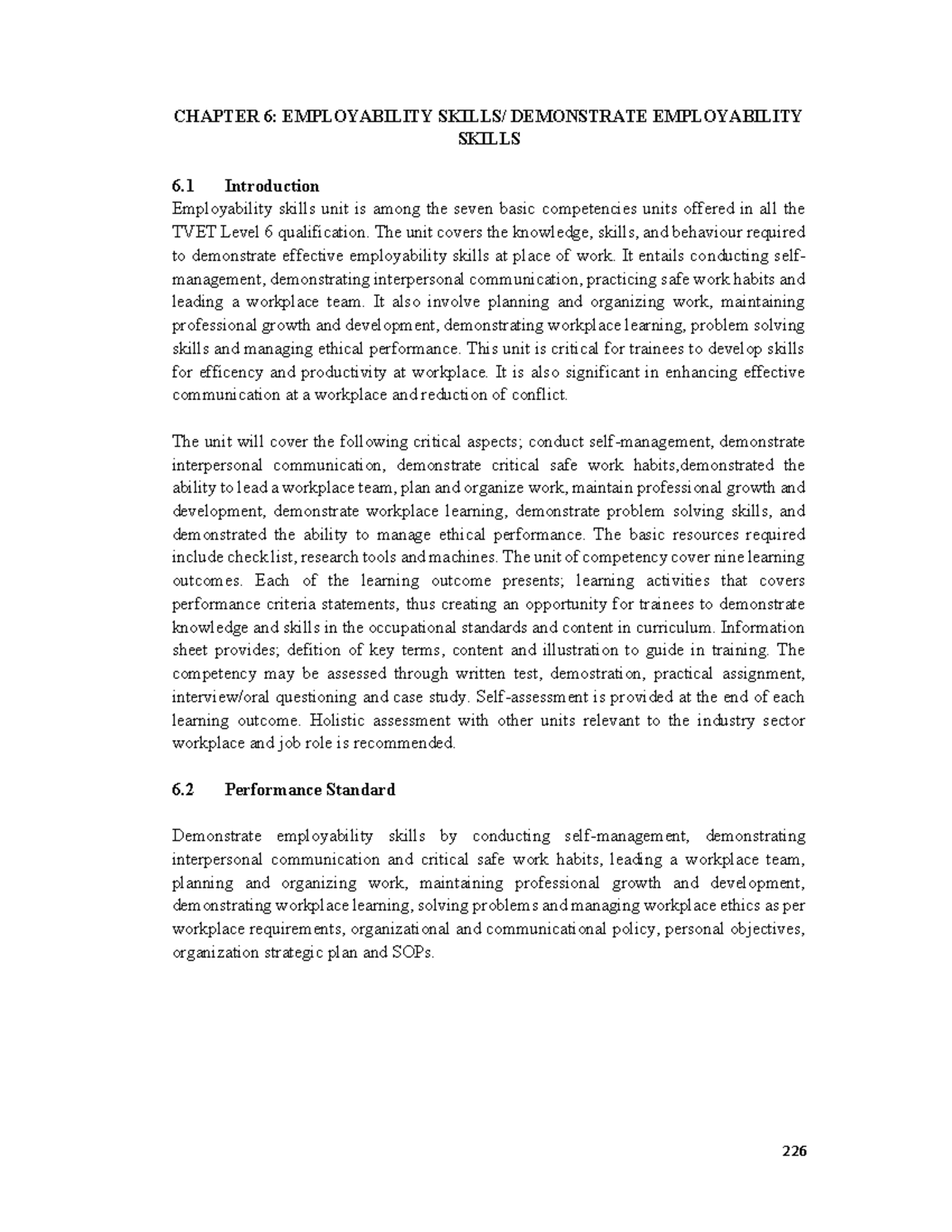 Employability Skills: Comprehensive Notes for TVET Level 6 - Studocu