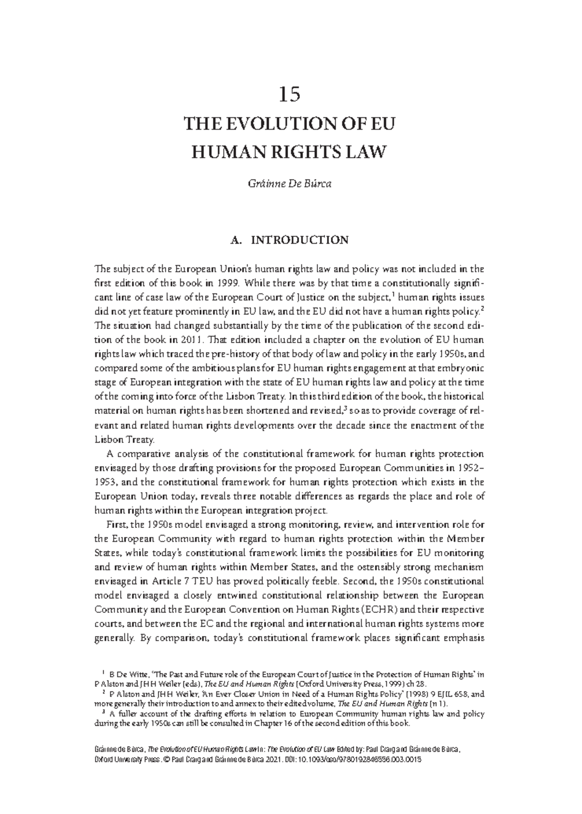 The Evolution of EU Human Rights Law: A Comparative Analysis - Studocu