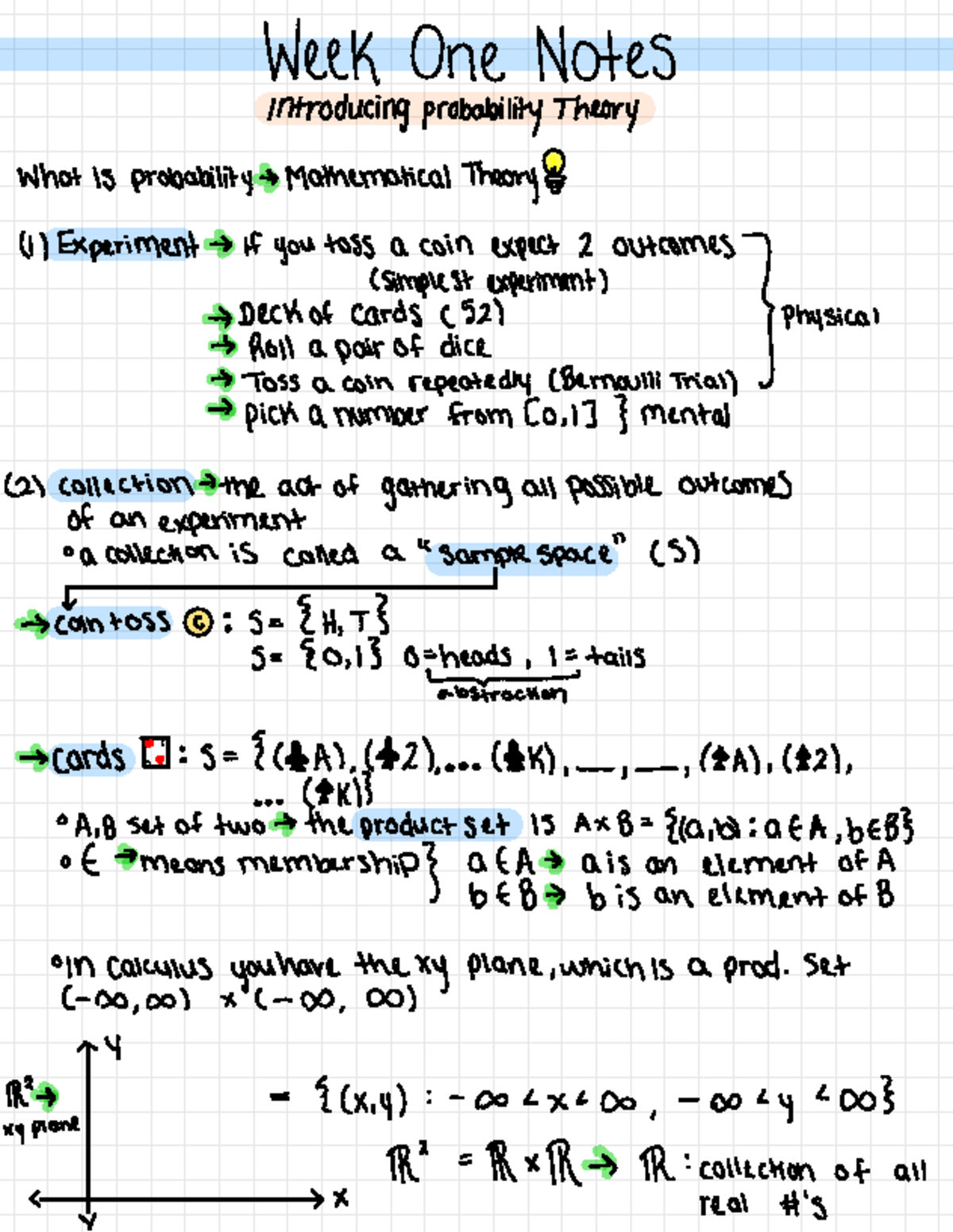 Mth 411 - 27 Pages: Week 1- 3 - Week One Notes Introducing probability ...