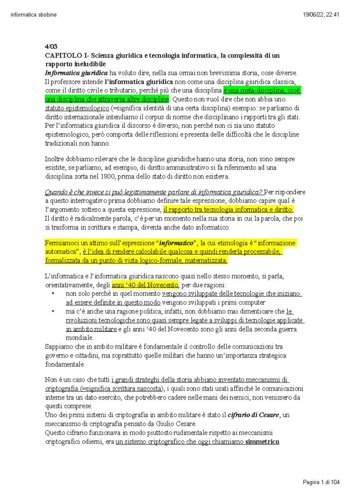 Informatica Giuridica: La Complessità Tra Tecnologia e Diritto - Studocu