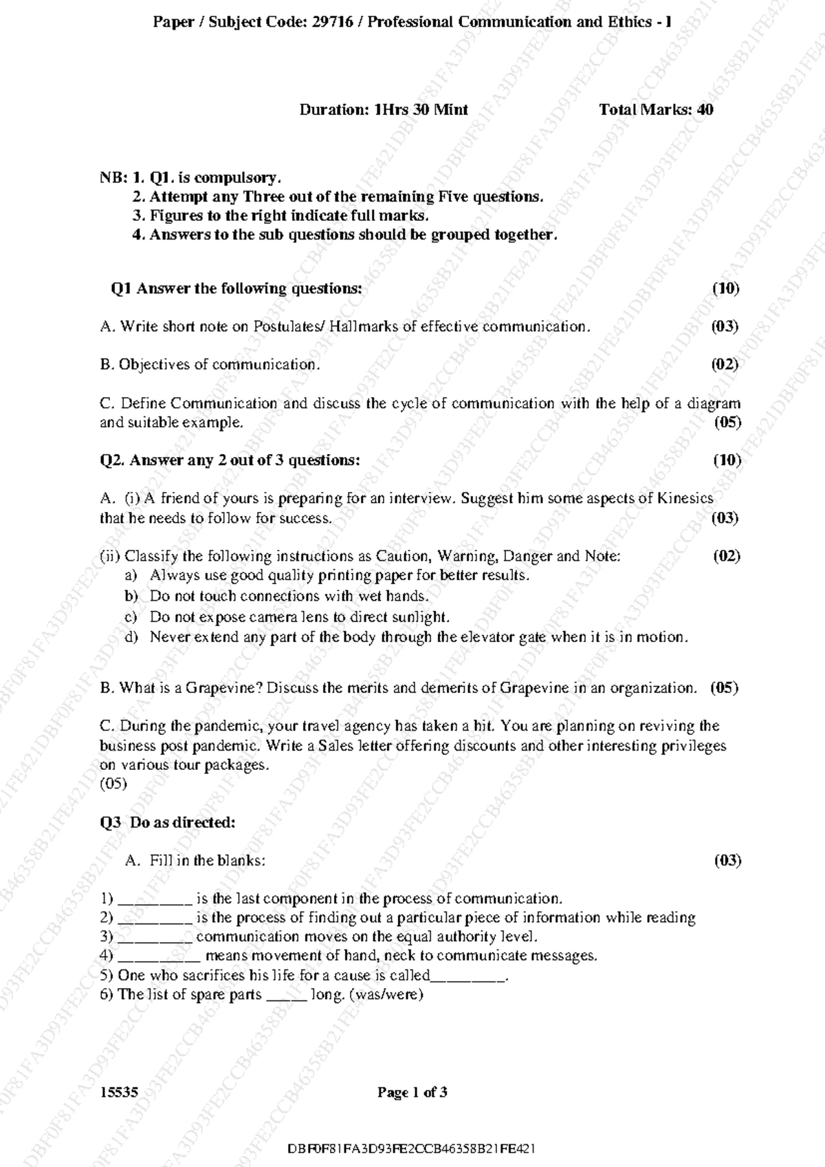 PCE QB Subjective Questions Solns - Subjective Questions 1 the cycle of ...
