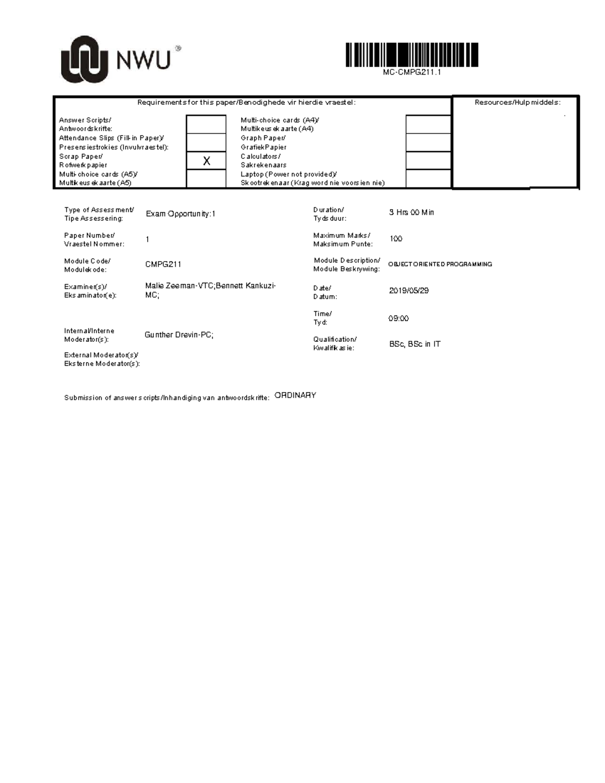 CMPG211.1 Final Exam Guidelines and Assessment Overview - Studocu