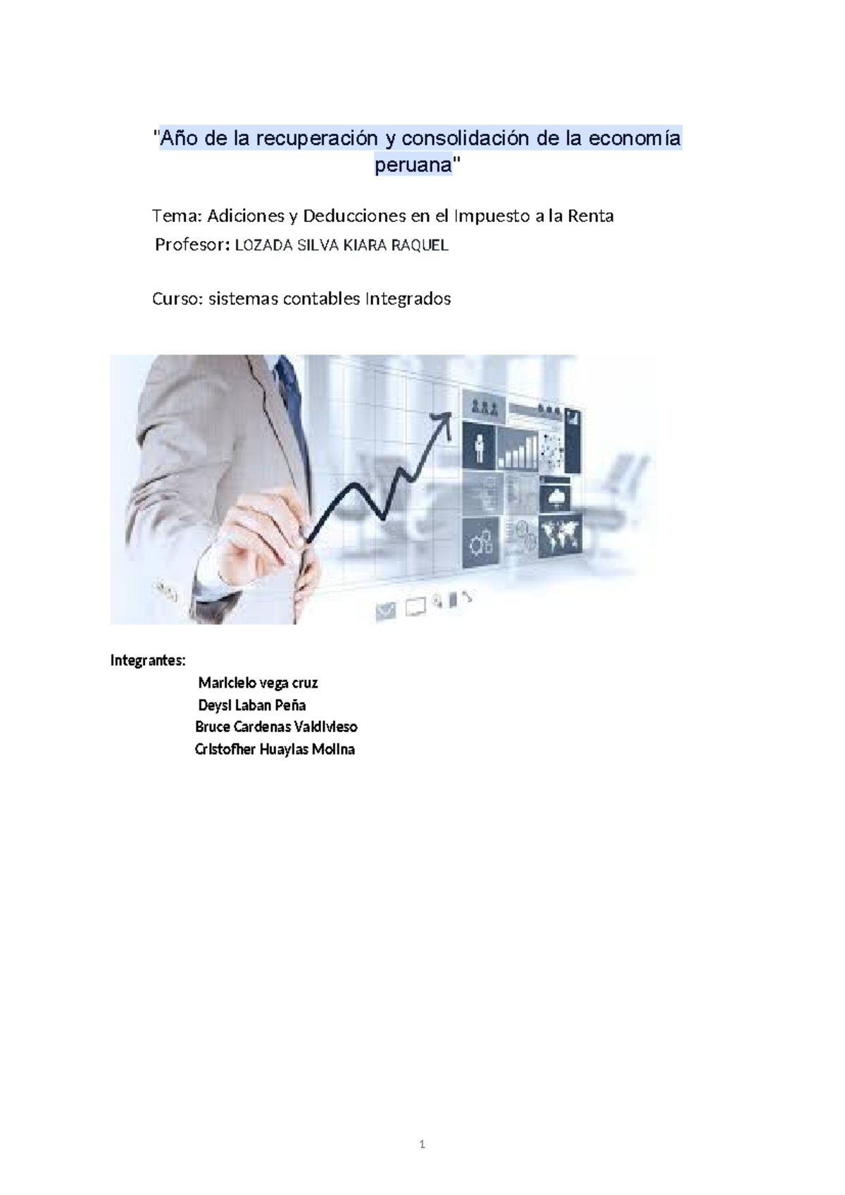 Adiciones y Deducciones en el Impuesto a la Renta - Curso: SI 1234 ...