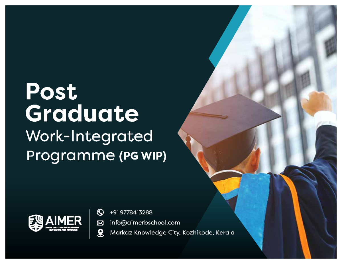 AIMER PG WIP Brochure: Work-Integrated Postgraduate Program Details ...