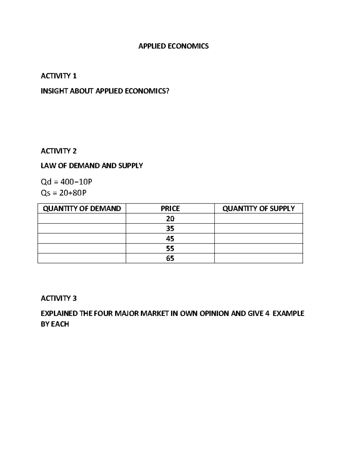 APPLIED ECONOMICS - business administration - APPLIED ECONOMICS ...