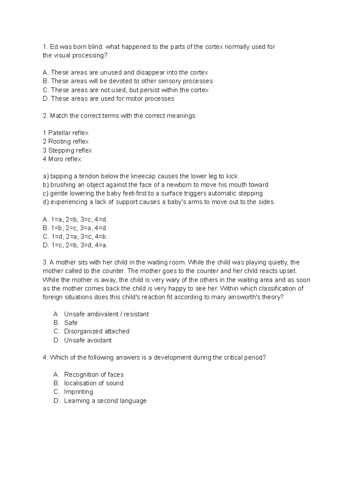 Development Practice Exam Questions Part 1: Key Concepts & Theories ...