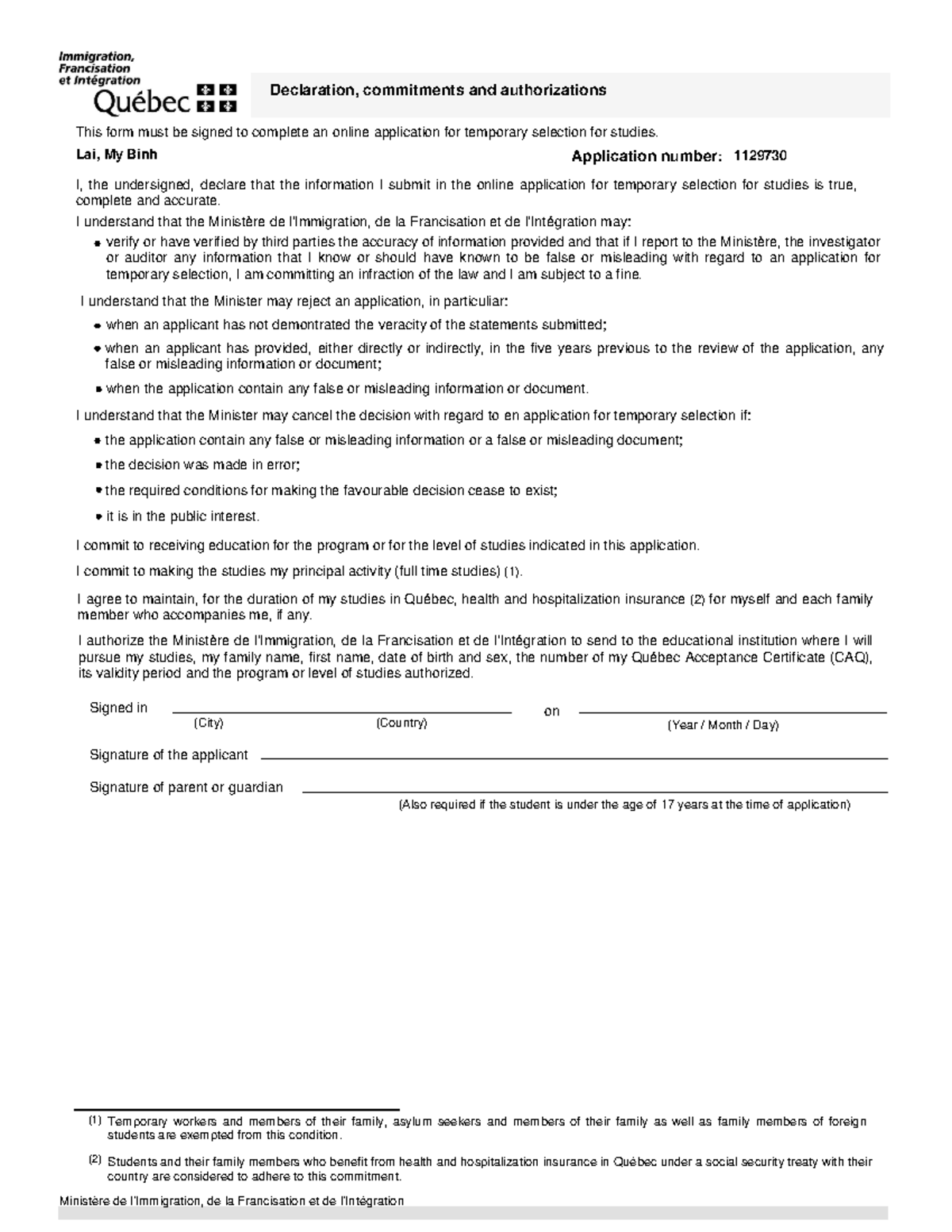 Documents Dca - sadad - I commit to receiving education for the program ...