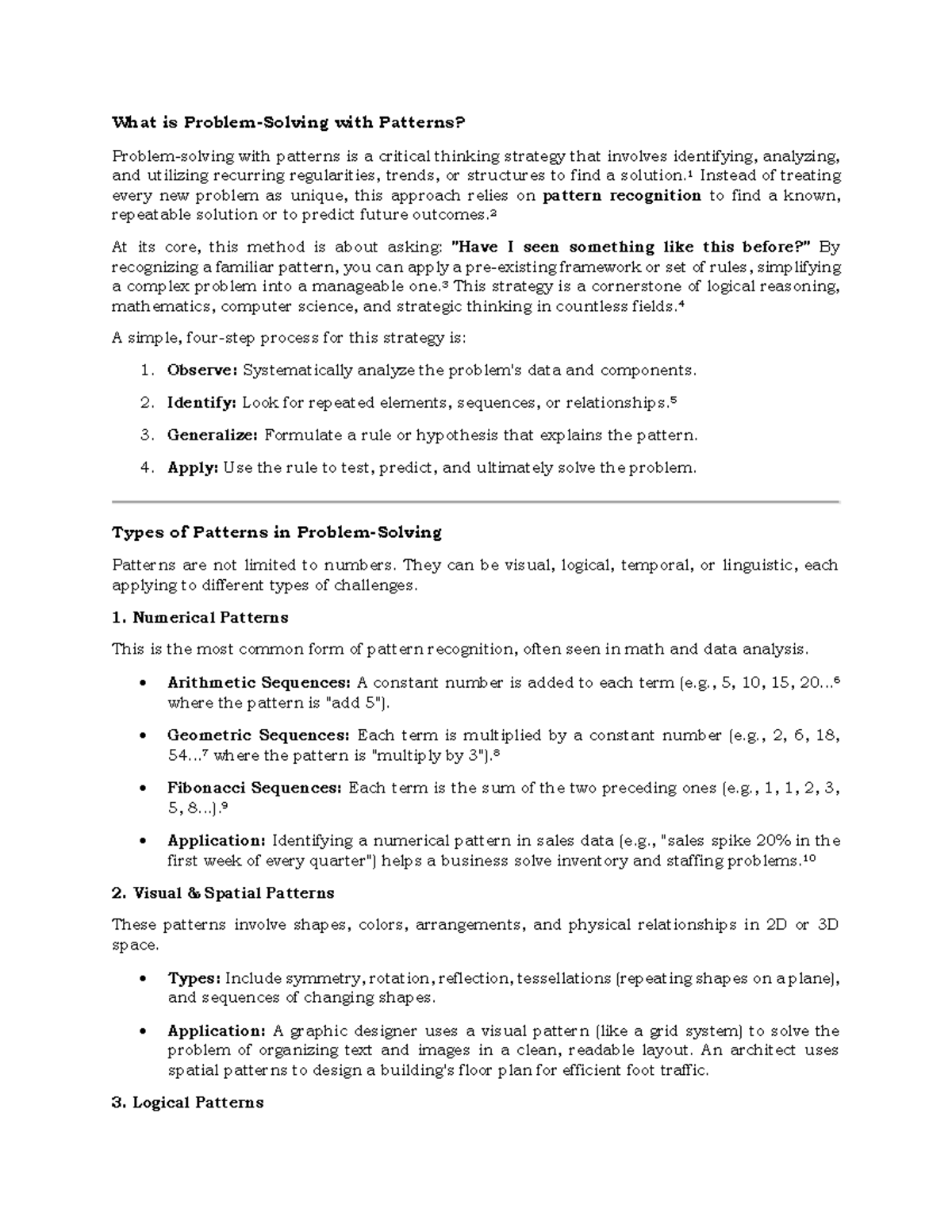 Problem-Solving with Patterns: A Critical Thinking Strategy - Studocu
