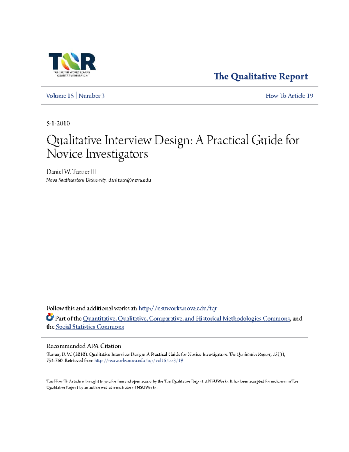 Qualitative Interview Design- A Practical Guide for Novice ...