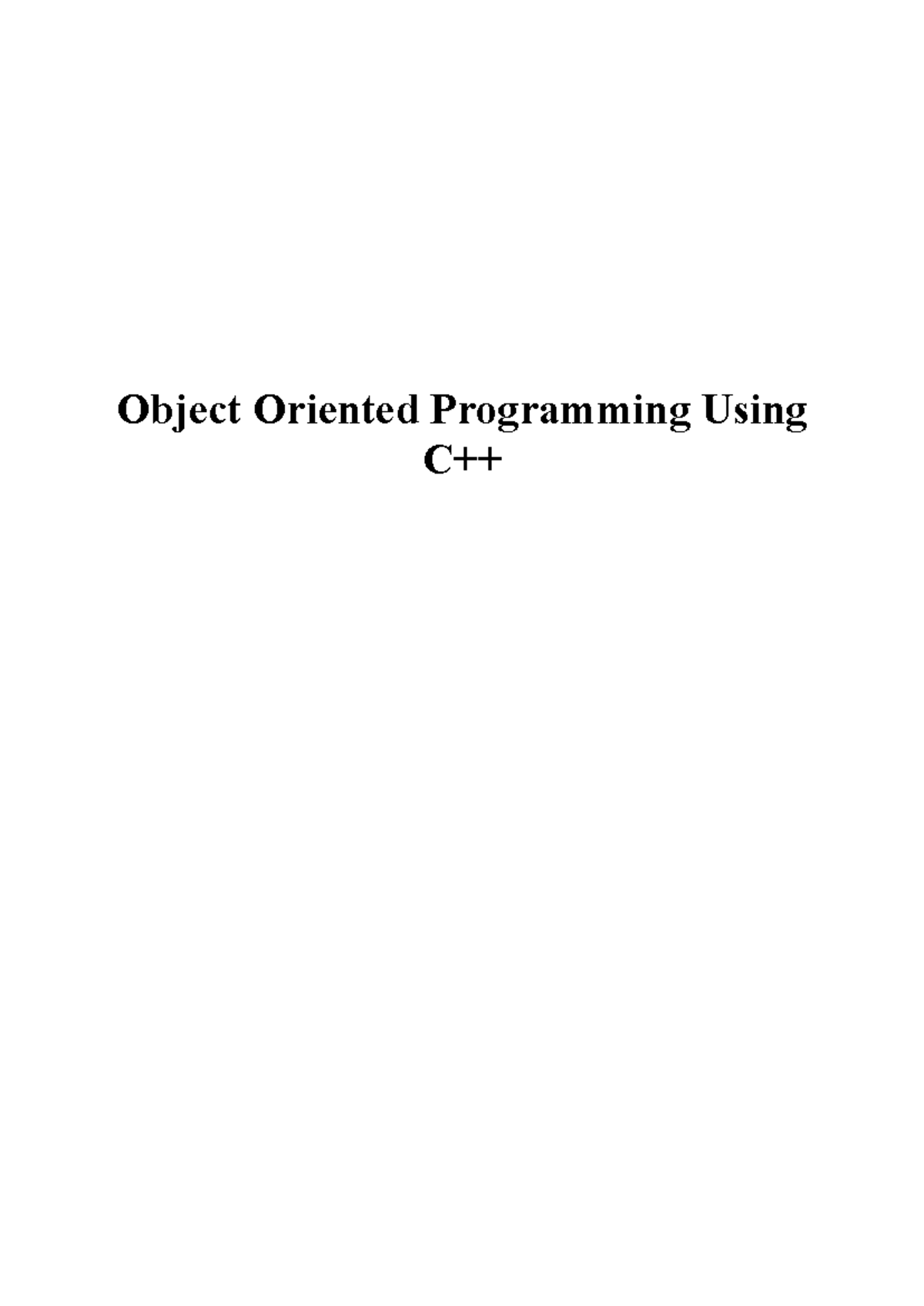 OOPS 101: Comprehensive Lecture Notes on Object Oriented Programming ...